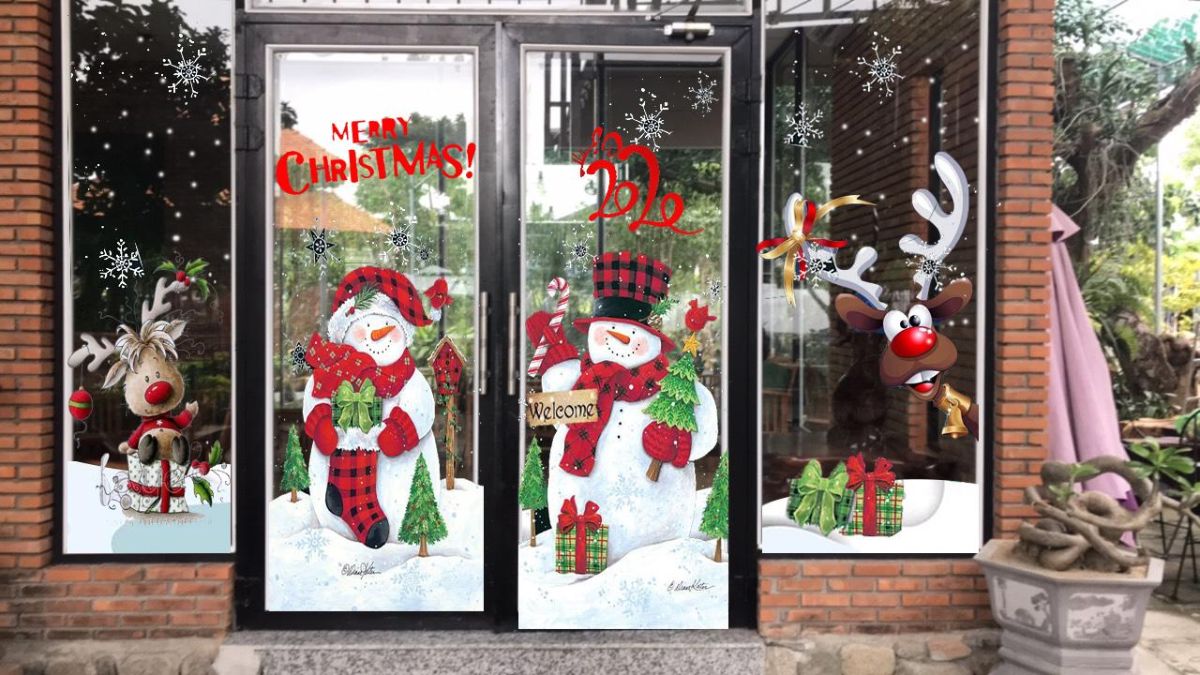  trang trí cửa kính Noel 